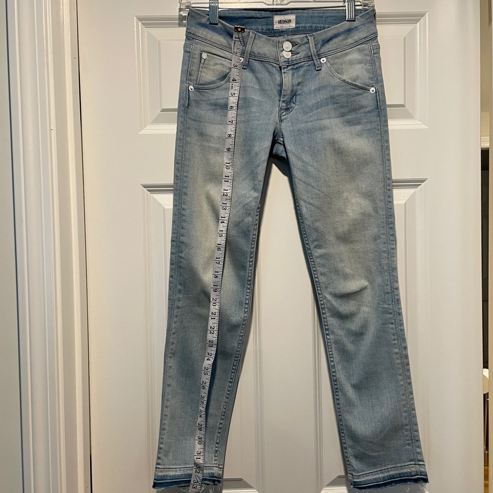 Hudson light wash skinny jeans